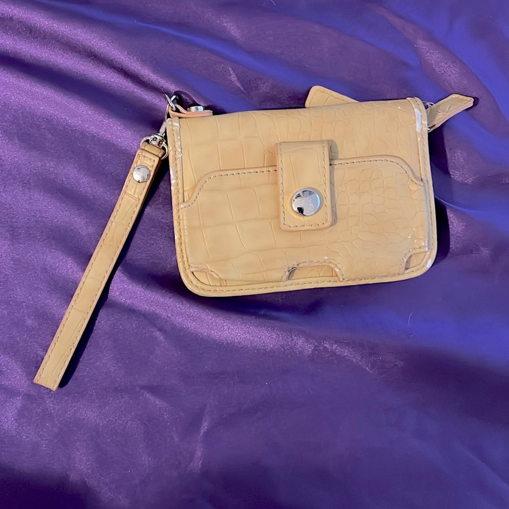 Faux crocodile yellow wallet